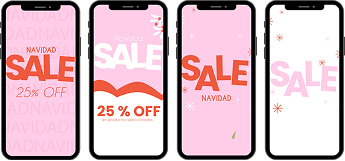 Pack personalizado rosa con plantillas navideñas